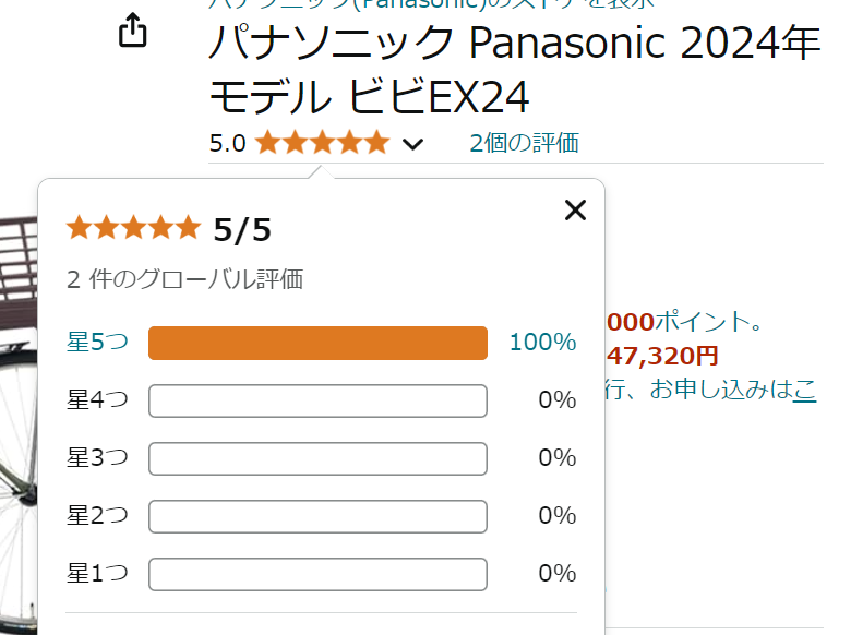 アマゾンの平均レビュー