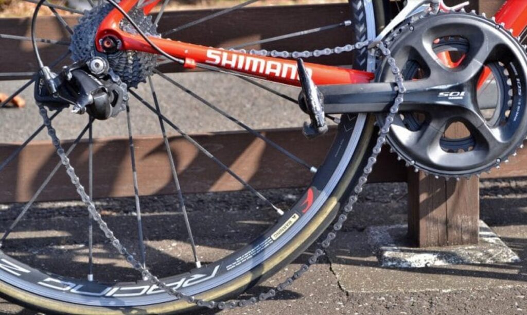 チェーン落ちした自転車